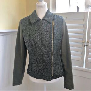 Sharagano Luxe EUC Olive Green Moto Jacket - 8